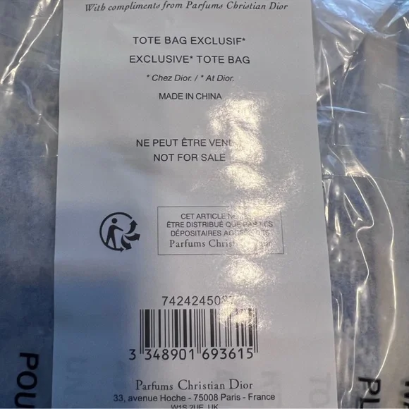 Christian Dior STRAW Graphic Tote Bag NEW - Picture 4 of 16